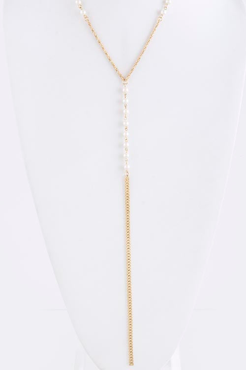 Pearl Ball Link Anchor Chain Necklace